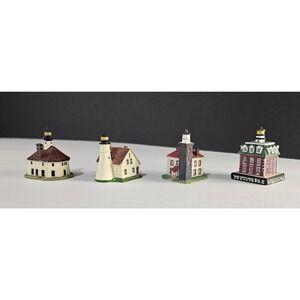 Lenox Lot of 4 Mini Lighthouse Thimbles American Lighthouse Collection D9